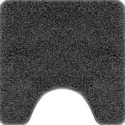 vidaXL Alfombra antideslizante para baño con corte para inodoro Gris oscuro Hot