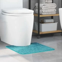 vidaXL Accesorios Para El Baño-Alfombra antideslizante para baño con corte para inodoro
