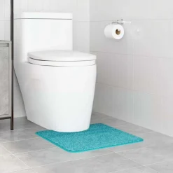 vidaXL Accesorios Para El Baño-Alfombra antideslizante para baño con corte para inodoro