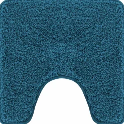 vidaXL Alfombra antideslizante para baño con corte para inodoro Azul Discount