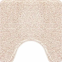 vidaXL Accesorios Para El Baño-Alfombra antideslizante para baño con corte para inodoro Crema