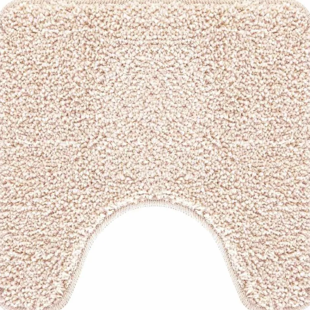 vidaXL Accesorios Para El Baño-Alfombra antideslizante para baño con corte para inodoro Crema