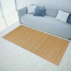 vidaXL Alfombra de bambú color natural 100x160 cm Marr&oacute;n Clearance