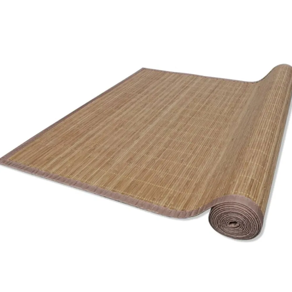 vidaXL Alfombra de bambú color natural 100x160 cm Marrón Clearance