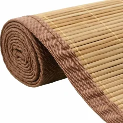 vidaXL Alfombra de bambú color natural 100x160 cm Marrón Clearance