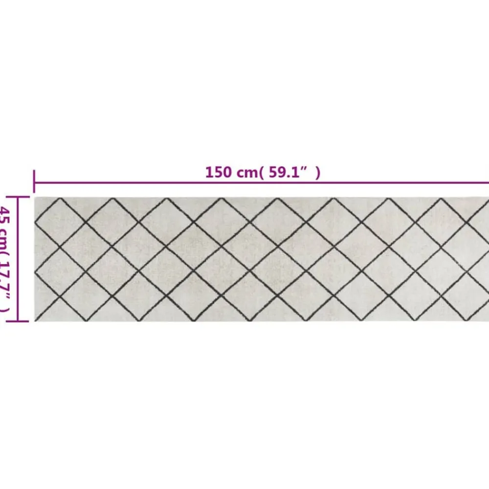 vidaXL Decoración-Alfombra de cocina lavable terciopelo s 45x150 cm