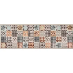 vidaXL Decoración-Alfombra de cocina lavable mosaico de colores 45x150 cm