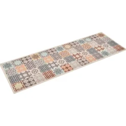 vidaXL Decoración-Alfombra de cocina lavable mosaico de colores 45x150 cm
