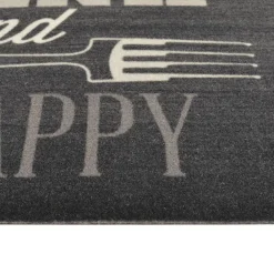 vidaXL Alfombra de cocina lavable terciopelo negro 45x150 cm Negro y blanco Clearance