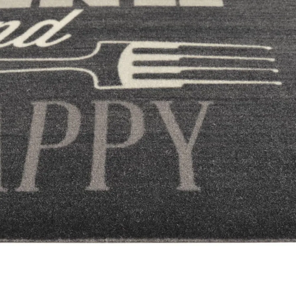 vidaXL Alfombra de cocina lavable terciopelo negro 45x150 cm Negro y blanco Clearance