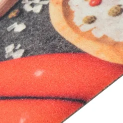 vidaXL Decoración-Alfombra de cocina lavable terciopelo dibujo verduras 45x150 cm