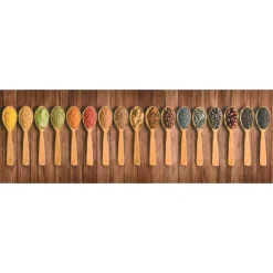 vidaXL Decoración-Alfombra de cocina lavable Spoons 60x300 cm