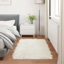 vidaXL Decoración-Alfombra de de oveja sintética Tafalla 60 x 110 cm Poliéster