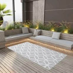 vidaXL Jardín-Alfombra de exterior ARAKIL gris 80x150 cm PP