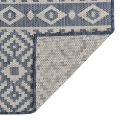 vidaXL Alfombra de exterior de tejido plano 80x250 cm Rayas azules Hot
