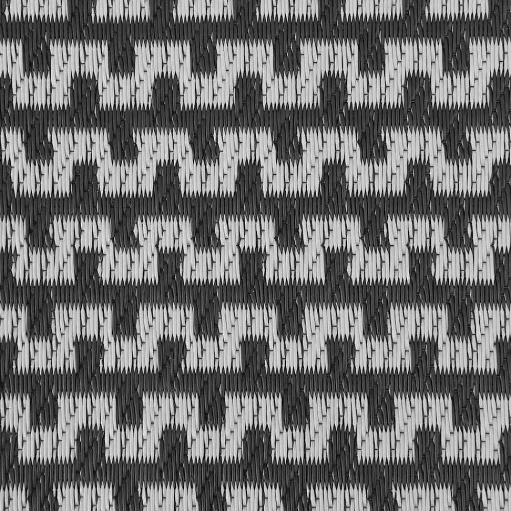 vidaXL Alfombra de exterior Chevron ARAKIL Negro y Gris 600 x 300 cm New