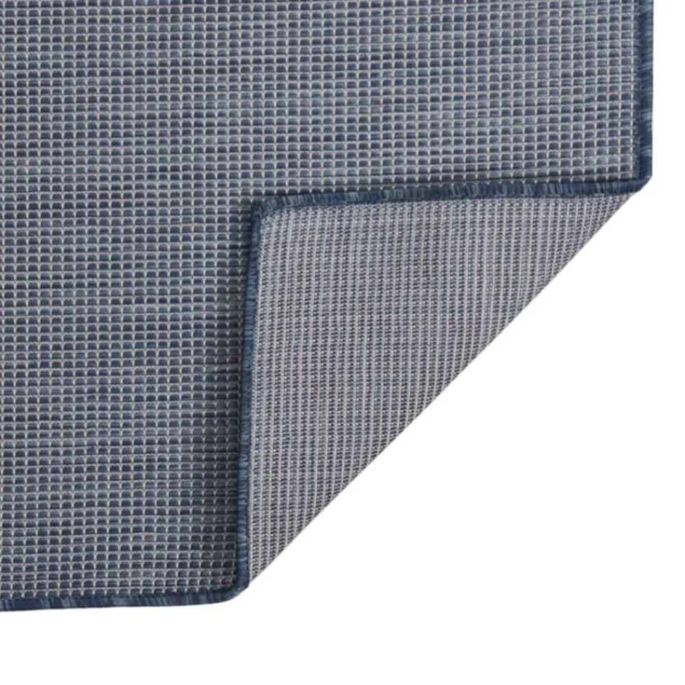 vidaXL Alfombra de exterior de tejido plano 80x250 cm Azul New