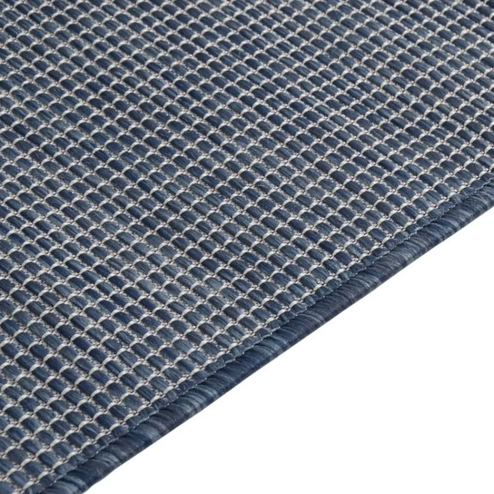 vidaXL Alfombra de exterior de tejido plano 80x250 cm Azul New