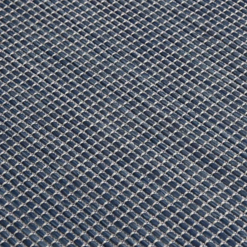vidaXL Alfombra de exterior de tejido plano 80x250 cm Azul New