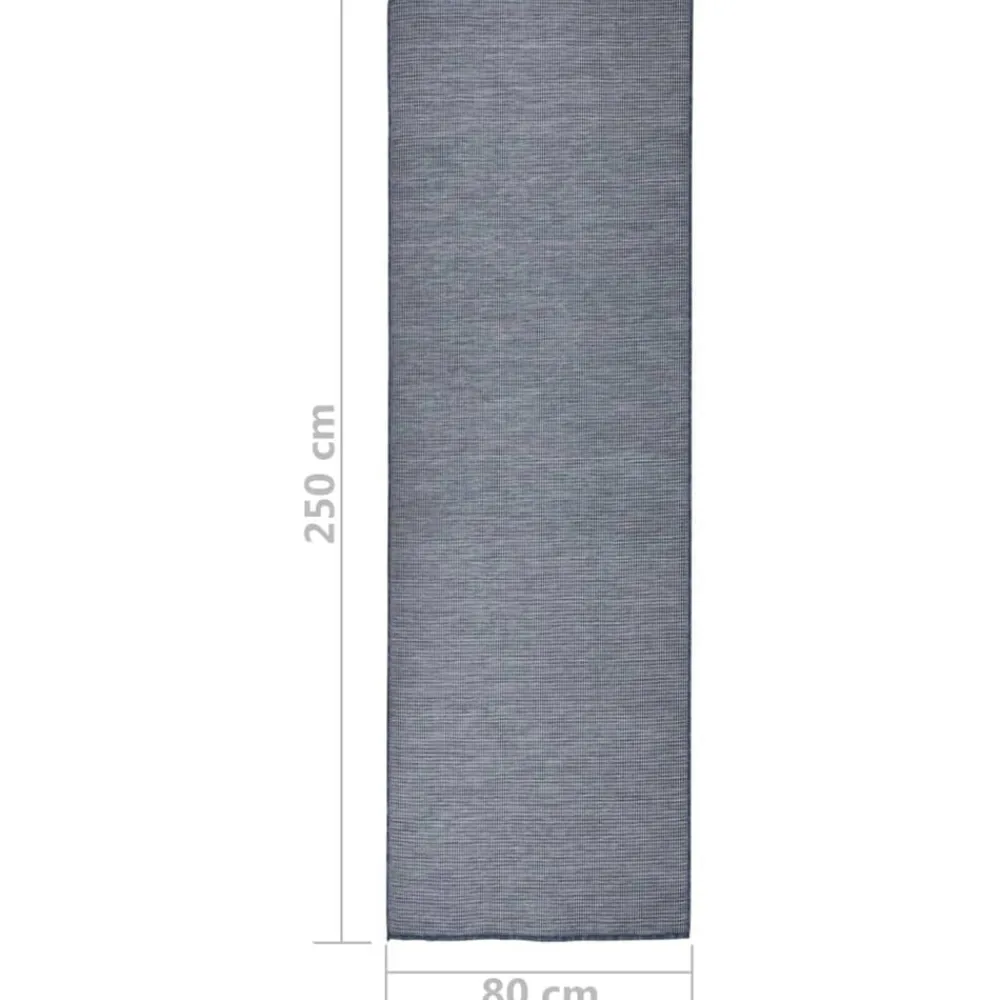 vidaXL Alfombra de exterior de tejido plano 80x250 cm Azul New