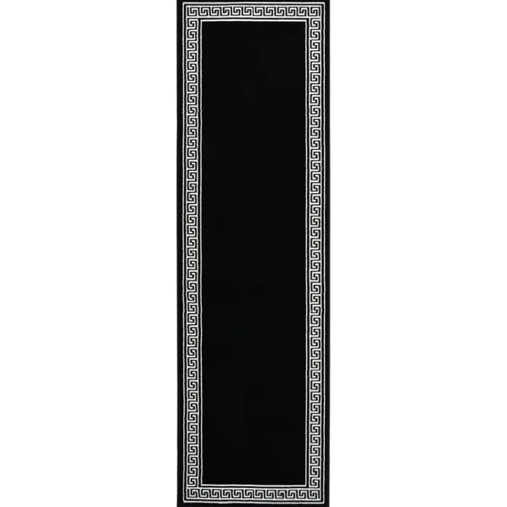 vidaXL Alfombra de pasillo BCF con estampado 60x200 cm Negro Online