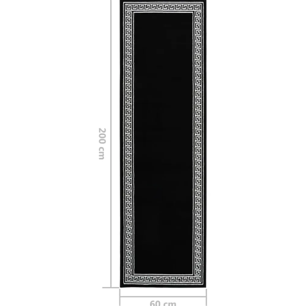 vidaXL Alfombra de pasillo BCF con estampado 60x200 cm Negro Online