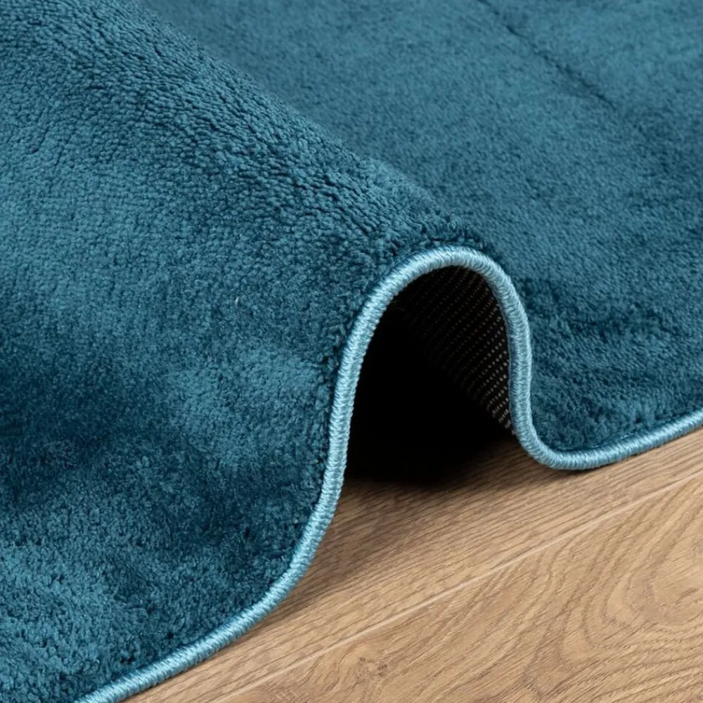 vidaXL Alfombra de pelo corto OVIEDO turquesa 120x120 cm Tuquesa Outlet