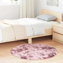 vidaXL Decoración-Alfombra de pelo largo NAVARRA rosa polvoriento 100x100 cm