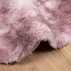 vidaXL Decoración-Alfombra de pelo largo NAVARRA rosa polvoriento 100x100 cm