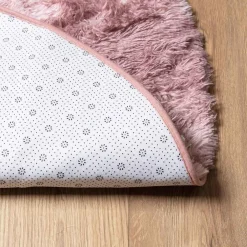 vidaXL Decoración-Alfombra de pelo largo NAVARRA rosa polvoriento 100x100 cm