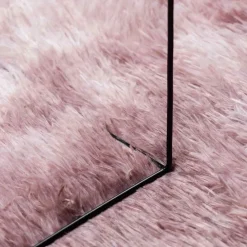 vidaXL Decoración-Alfombra de pelo largo NAVARRA rosa polvoriento 100x100 cm