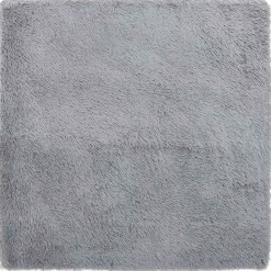 vidaXL Alfombra de pelo largo NAVARRA 120x120 cm poliéster Gris claro Sale