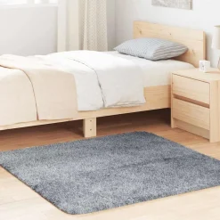 vidaXL Alfombra de pelo largo NAVARRA 120x120 cm poliéster Gris claro Sale