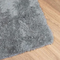 vidaXL Alfombra de pelo largo NAVARRA 120x120 cm poliéster Gris claro Sale