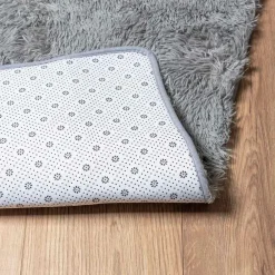 vidaXL Alfombra de pelo largo NAVARRA 120x120 cm poliéster Gris claro Sale