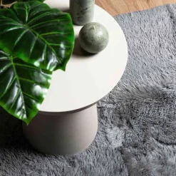 vidaXL Alfombra de pelo largo NAVARRA 120x120 cm poliéster Gris claro Sale