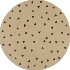 vidaXL Alfombra de yute tejida a mano estampado de triángulos 90 cm New