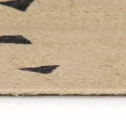 vidaXL Alfombra de yute tejida a mano estampado de triángulos 90 cm New