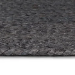 vidaXL Decoración-Alfombra de yute tejida a mano redonda gris 90 cm
