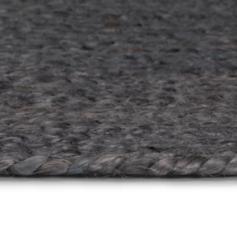vidaXL Decoración-Alfombra de yute tejida a mano redonda gris 90 cm
