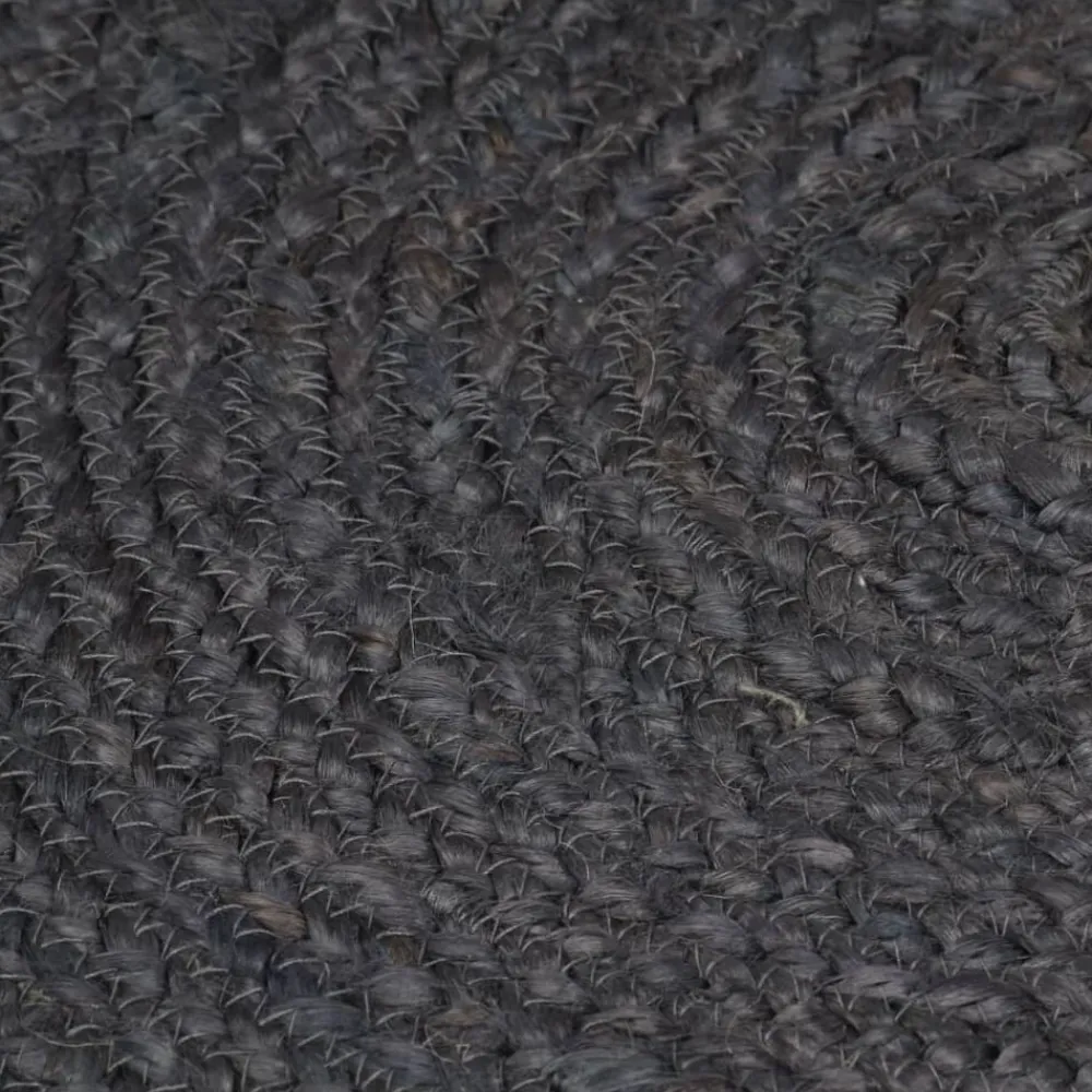 vidaXL Decoración-Alfombra de yute tejida a mano redonda gris 90 cm