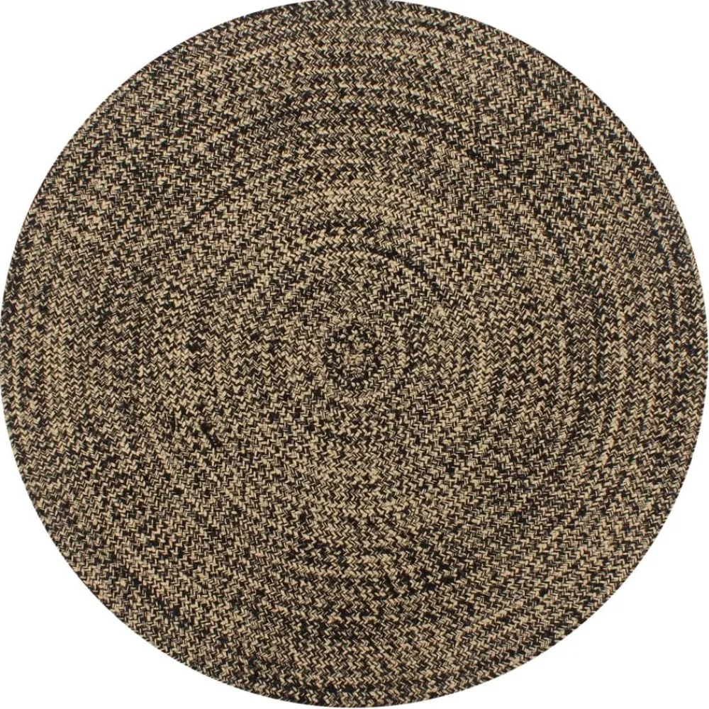 vidaXL Alfombra de yute tejida a mano y natural 90 cm Negro