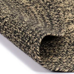 vidaXL Alfombra de yute tejida a mano y natural 90 cm Negro