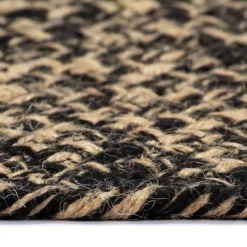 vidaXL Alfombra de yute tejida a mano y natural 90 cm Negro