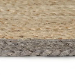 vidaXL Alfombra hecha a mano de yute con borde 90 cm Gris Clearance