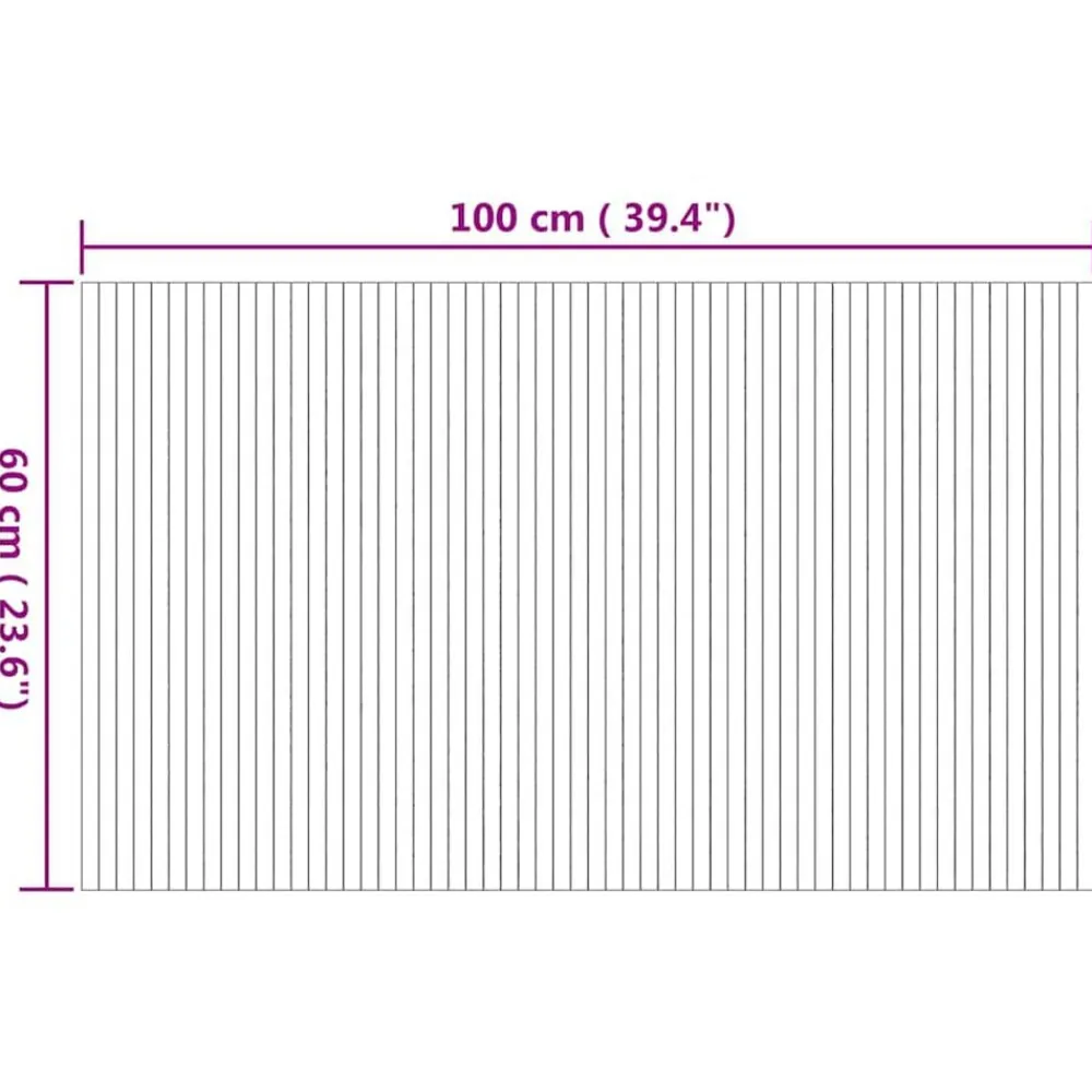 vidaXL Decoración-Alfombra rectangular bambú color 60x100 cm