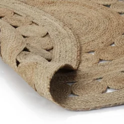 vidaXL Decoración-Alfombra redonda con diseño yute trenzado 120 cm