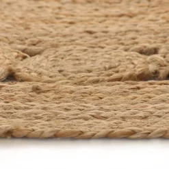 vidaXL Decoración-Alfombra redonda con diseño yute trenzado 120 cm