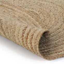 vidaXL Decoración-Alfombra redonda de yute trenzado 90 cm