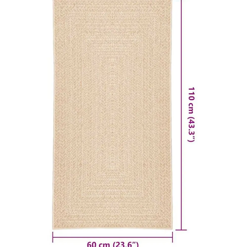 vidaXL Decoración-Alfombra ZIZUR apariencia yute interior exterior 60x110cm